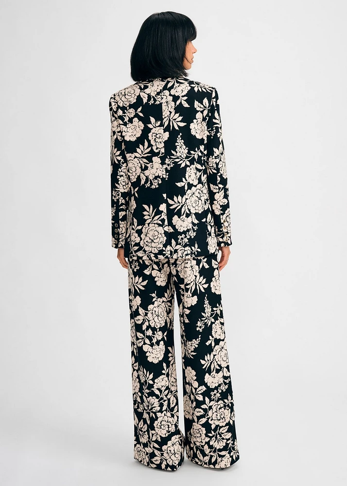 Isaac Mizrahi Women's Floral Single Breasted Blazer