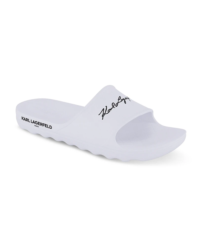 Karl Lagerfeld Paris Men's Signature Logo Pool Slide