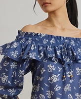 Lauren Ralph Lauren Women's Floral Voile Off-the-Shoulder Blouse