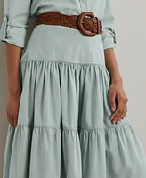 Lauren Ralph Lauren Women's Chambray Tiered Midi Skirt