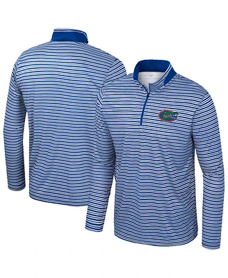 Colosseum Men's Royal Florida Gators Striped Quarter-Zip Sweatshirt