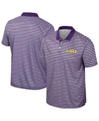 Colosseum Men's Purple Lsu Tigers Striped Polo Shirt