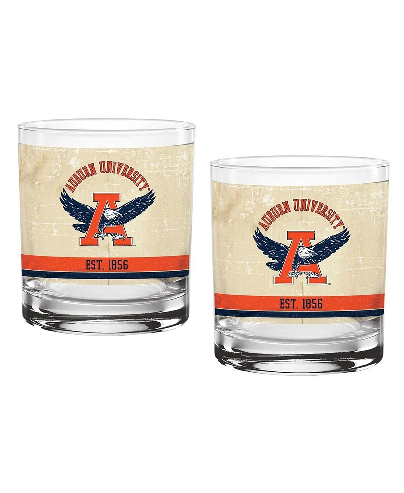 Indigo Falls Auburn Tigers 14oz. Tan Vintage Glasses, Set of 2