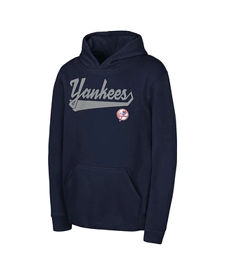 Outerstuff Big Boys and Girls Navy New York Yankees Tailor Made Fleece Pullover Hoodie