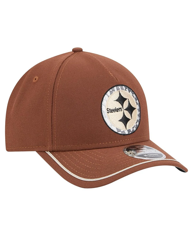 New Era Men's Brown Pittsburgh Steelers Motorsport 9FORTY Adjustable Hat