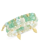 On 34th Blue Beaded Nautical Charm Bracelet Stretch Set, Exclusively at Macy's