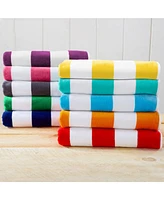 Linery & Co. 100% Cotton Velour Cabana Stripe Oversized Beach Towel