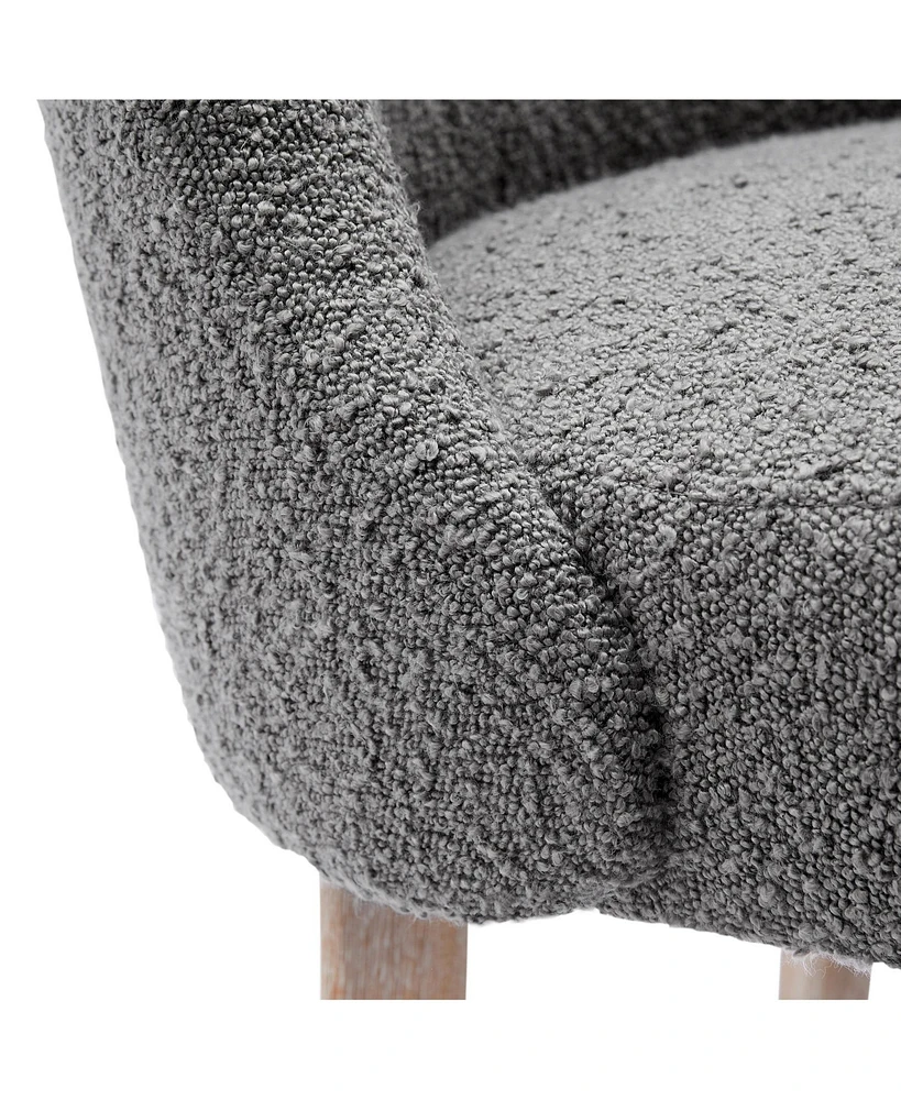 Mid-Century Modern Upholstered Boucle Dining Chair (Set of 6)