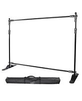 InstaHibit 8x8 ft Banner Stand Adjustable Telescopic Trade Show Display Backdrop