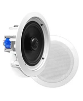 Pyle Pdic60t 6.5 X22 In Wall In Ceiling 2 Way Stereo Speakers With 70v Transformer Flush Mount White Pair