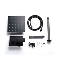 Aquaterior Shower Faucet Set Wall Mount Concealed Mixer Valve Rain Matte Black