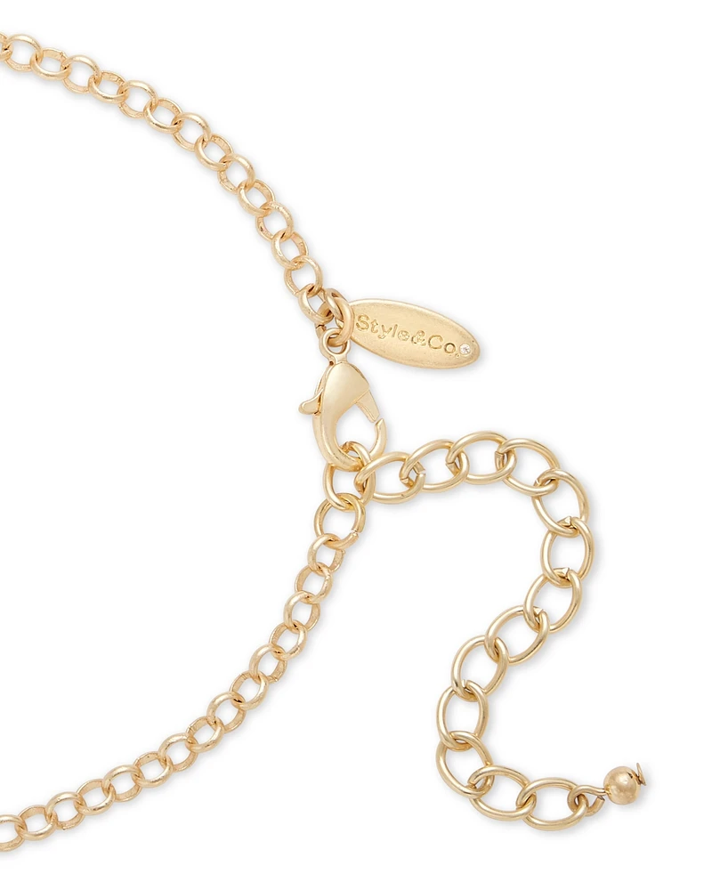 Style & Co Gold-Tone Stone Orbital Statement Necklace, 18" + 3" extender, Exclusively at Macy's