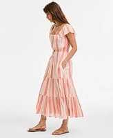 Liverpool Los Angeles Women's Flutter-Sleeve Maxi Dress