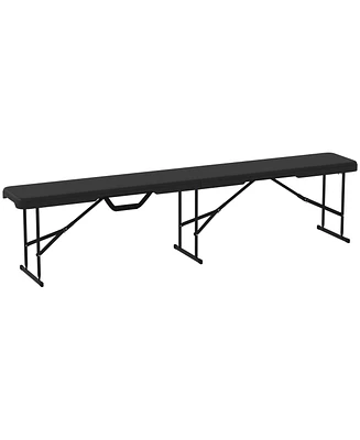 Outsunny 2 Pack 6 ft. Plastic Folding Benches,