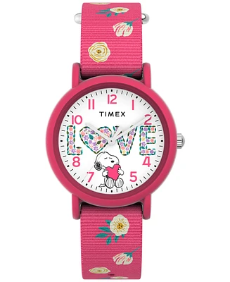 Timex Women's Quartz Analog Pink Nylon Watch, 34mm