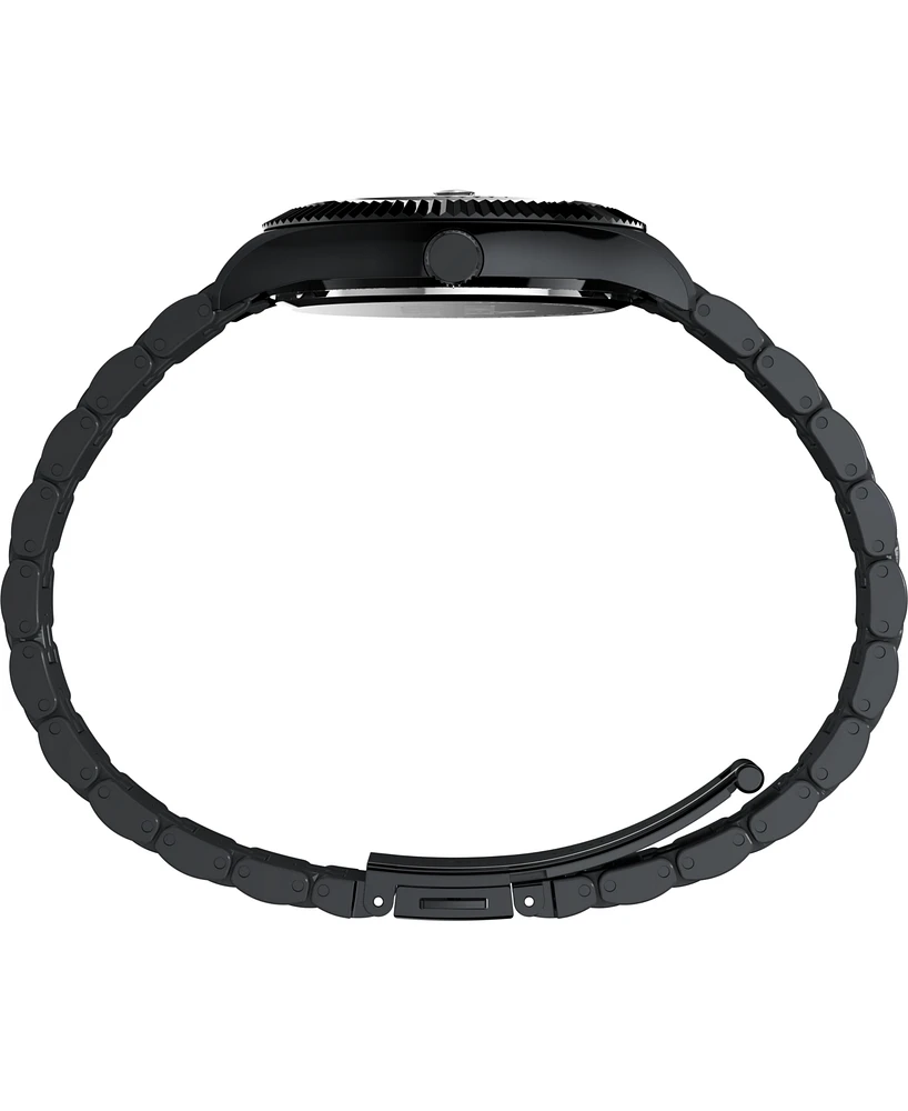 Timex Men's Quartz Analog Black Stainless Steel Watch, 36mm