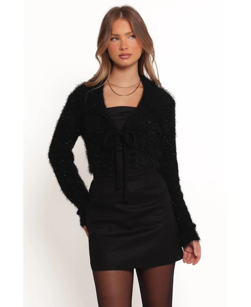 Petal and Pup Women's Capra Fuzzy Tie Front Cardigan