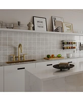 Modern Double Handle 3-Holes Deck Mount Bridge Kitchen Faucet with 2-Sprayer Patterns and 360 Swivel Spout