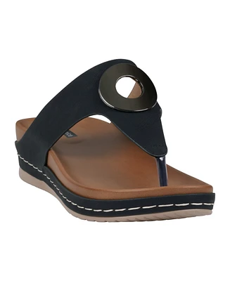 Gc Shoes Women's Seli Thong Wedge Sandals
