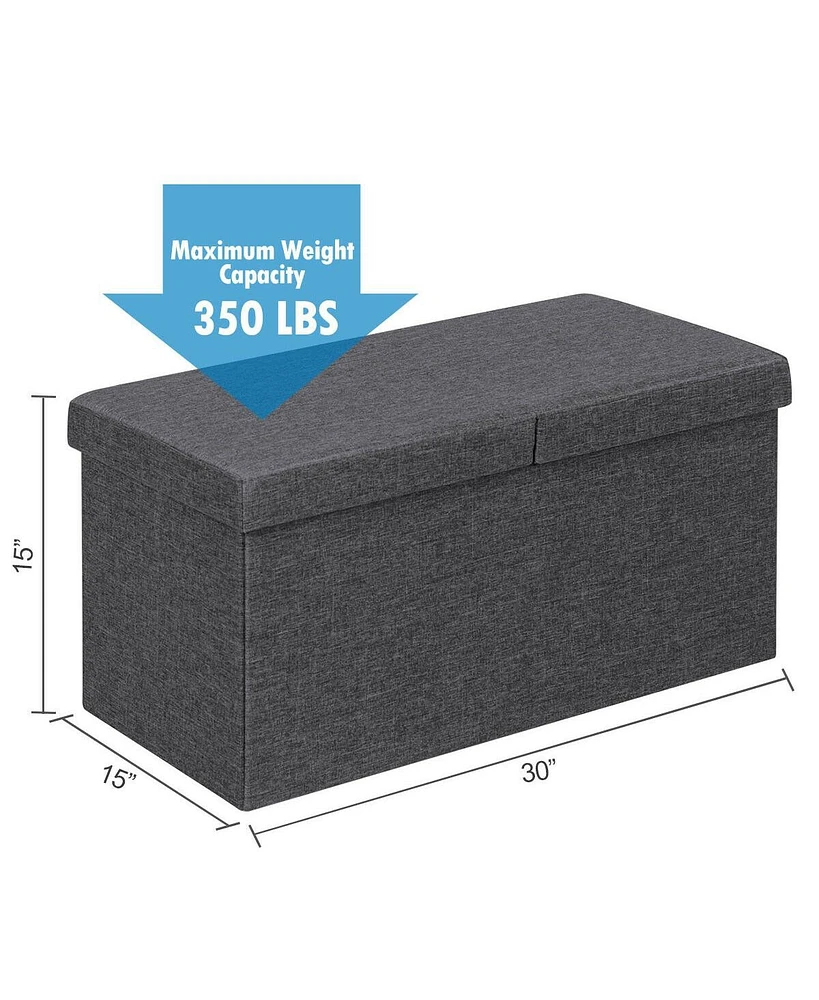 30 Inch Folding Storage Ottoman with Lift Top