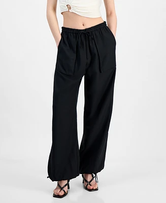 Bar Iii Women's Split-Hem Drawstring Pants, Exclusively at Macy's