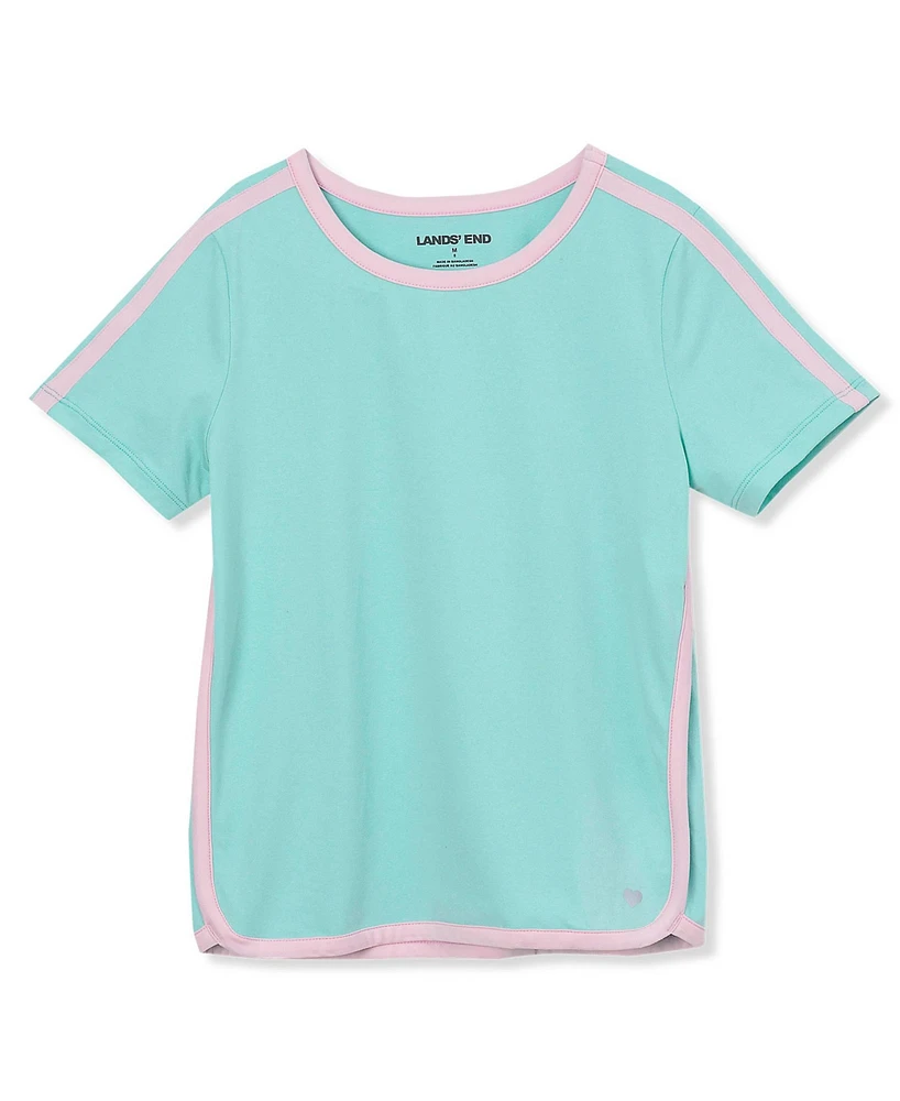 Lands' End Girls Short Sleeve Active Curved Hem Tee