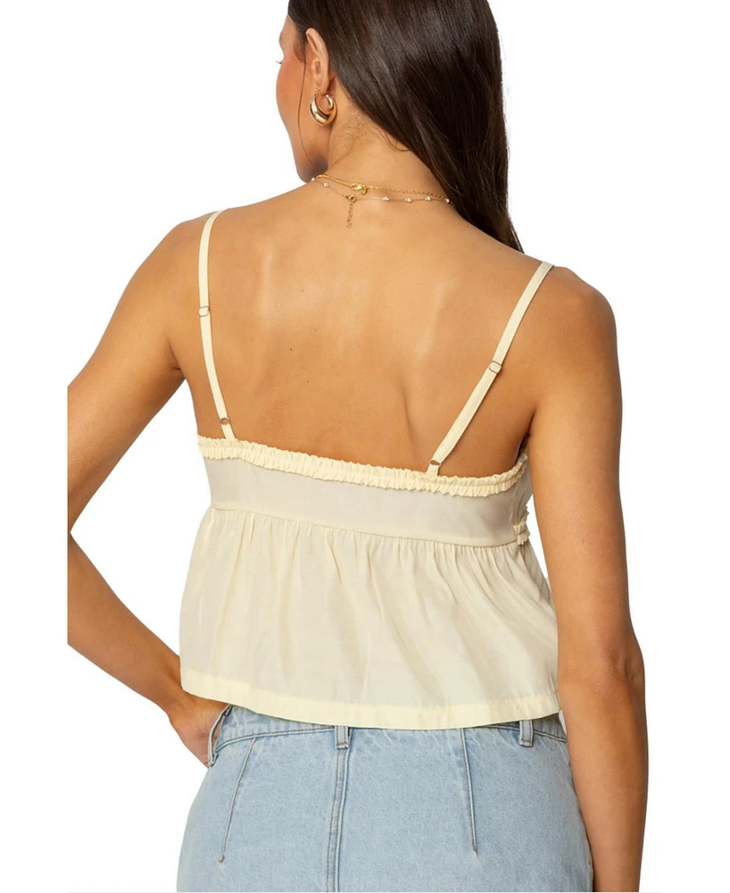 Edikted Women's Loula Tie Front Tank Top