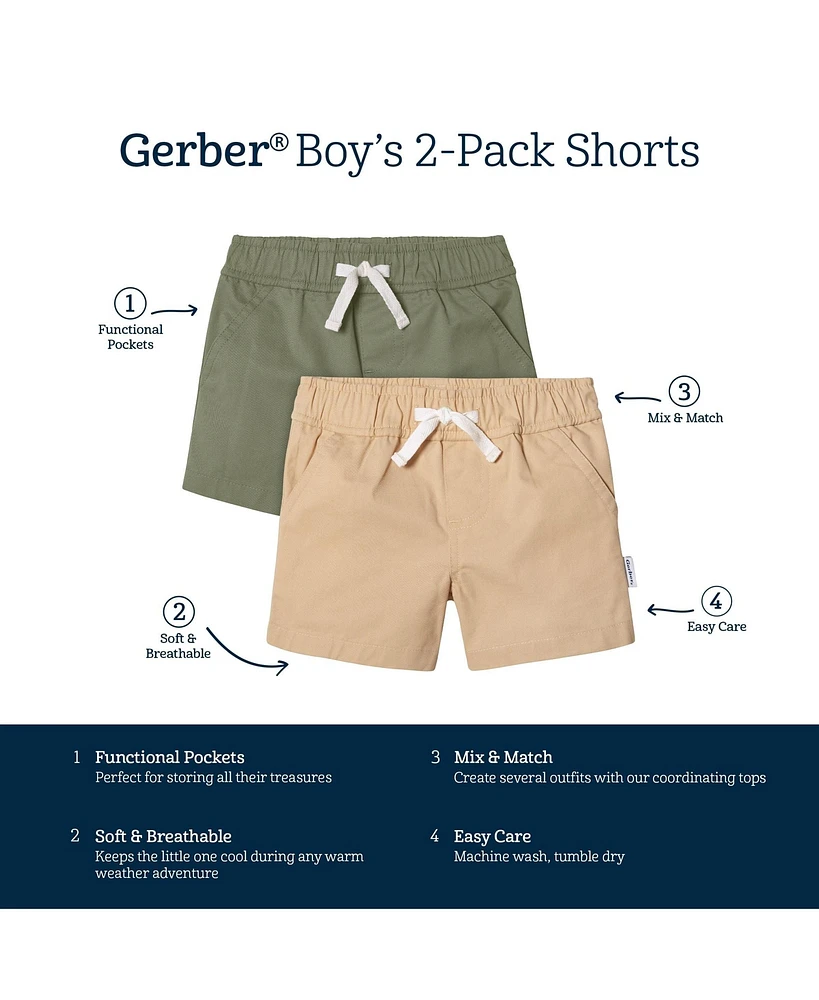 Gerber Toddler Boys 2-Pack Shorts