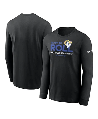 Nike Men's Black Los Angeles Rams 2024 Nfc West Division Champions Locker Room Trophy Collection Long Sleeve T-Shirt