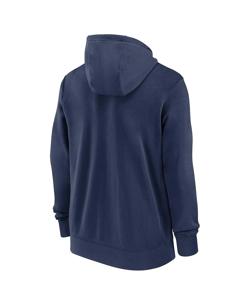 Nike Men's Navy Atlanta Braves Knockout Script Full-Zip Hoodie