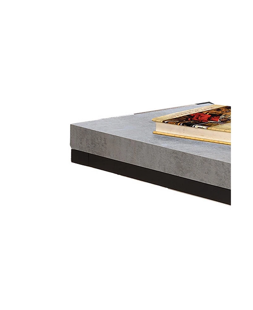 Industrial Snack Table with Faux Cement Design and Sturdy Frame