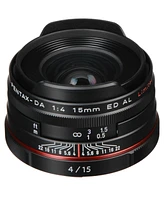 Pentax Smcp-da 15mm f/4 Ed Al Hd Lens for Dslr Cameras, Black