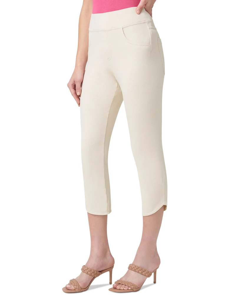 Hue Women's Game Changing Tulip-Hem Denim Capri Leggings