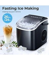 Cowsar 26.5lbs Ice Maker Portable Countertop, 9 Bullet Cubes 6 Mins, Self-Cleaning