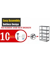 5 Tier Heavy Duty Metal Storage Shelves ,Easy to Assemble ,Adjustable ,Storage Shelves for Basements, Garages and Kitchen, 72 "H47.2 "W17.7