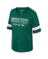 Colosseum Women's Green Michigan State Spartans I'm Gliding Here Rhinestone T-Shirt