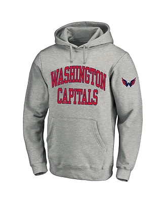 Fanatics Men's Heather Gray Washington Capitals Big Tall Fleece Pullover Hoodie