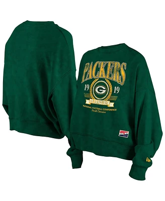 New Era Women's Green Bay Packers Throwback Boxy Sweatshirt