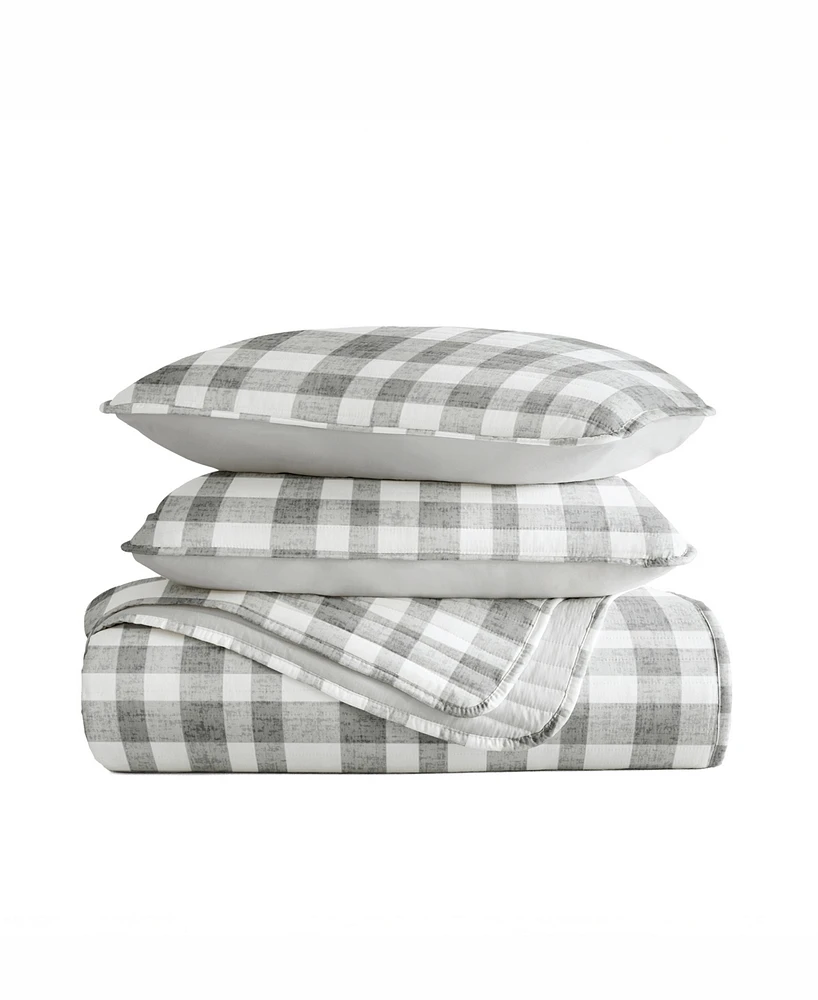 ienjoy Home Watercolor Plaid Reversible 2-Pc. Quilt Set, Twin/Twin Xl