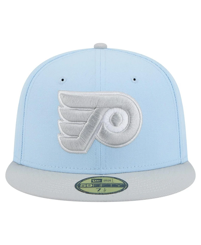 New Era Men's Light Blue/Gray Philadelphia Flyers Color Pack Two-Tone 59FIFTY Fitted Hat