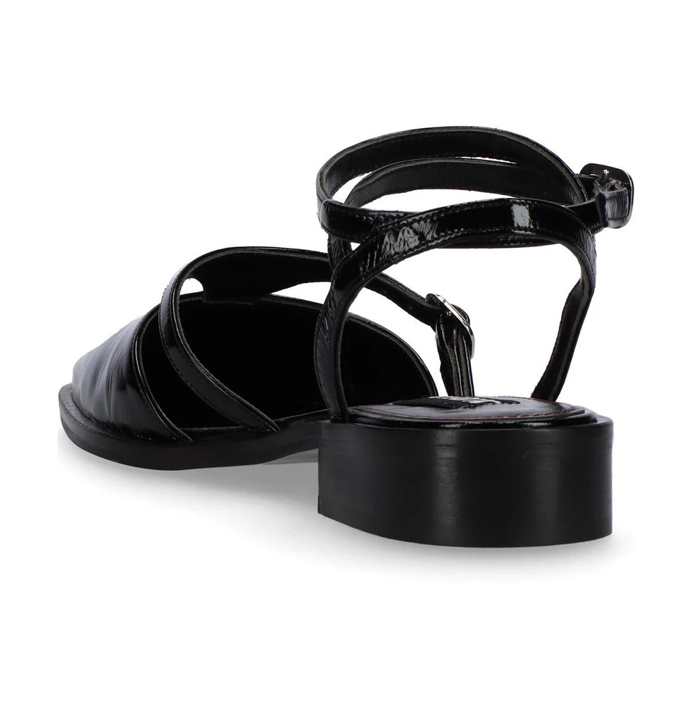 Aveline Black Leather Ballet Flats