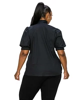 L I V D Plus Size Ashlyn Ribbon Blouse