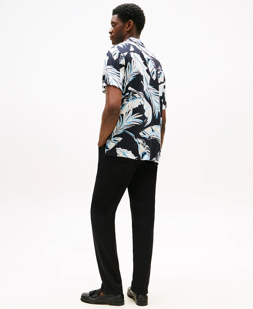 Tommy Hilfiger Men's Regular-Fit Leaf-Print Camp Shirt