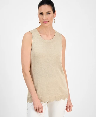 Jm Collection Petite Shine Novelty Sweater Tank Top, Exclusively at Macy's