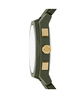 A|X Armani Exchange Men's Sync Quartz Chronograph Green Silicone Watch, 44mm