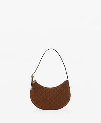 Mango Women's Suede Shoulder Bag