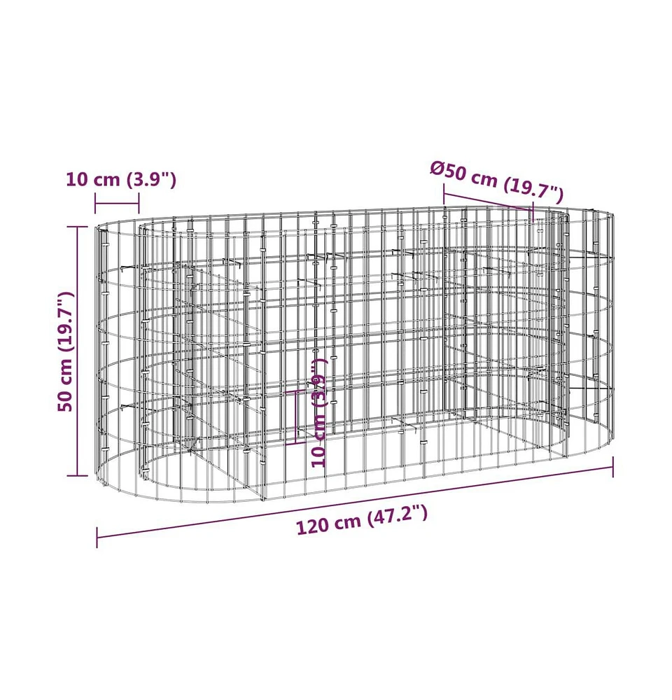 Gabion Raised Bed Galvanized Iron 47.2"x19.7"x19.7"