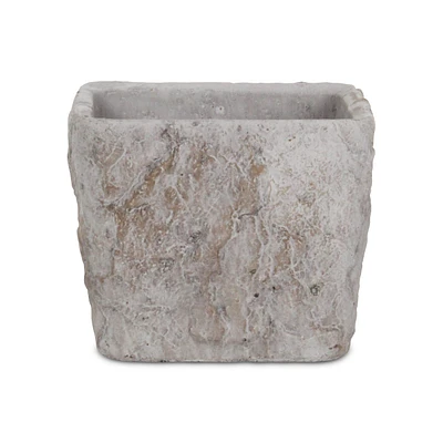 Modern Cement Pot Planter – Rectangular Indoor/Outdoor Garden Box with Speckle Glaze Finish
