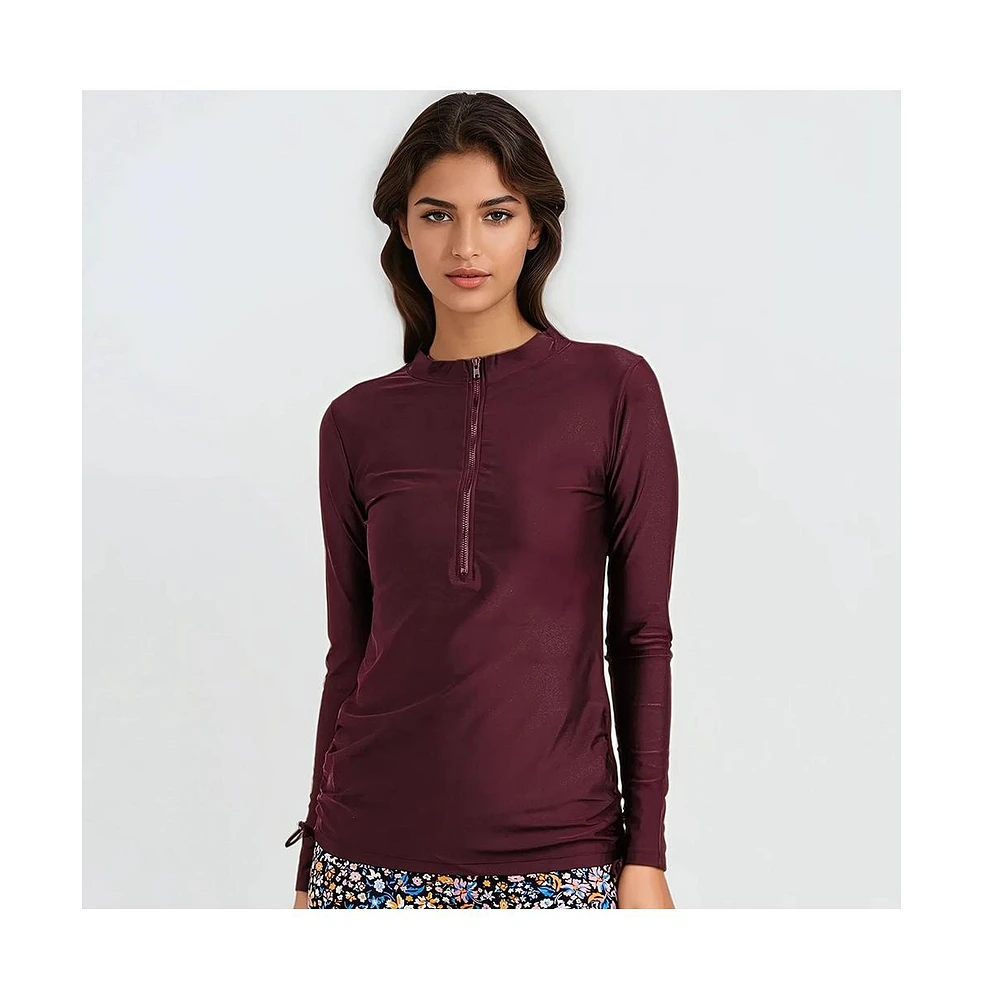 Calypsa Women's Half-Zip Nora Swim Top