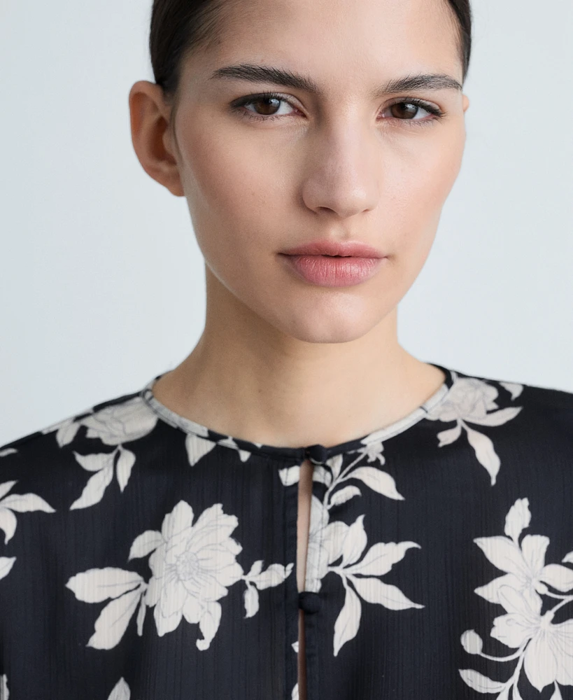 Mango Women's Floral Print Blouse Top